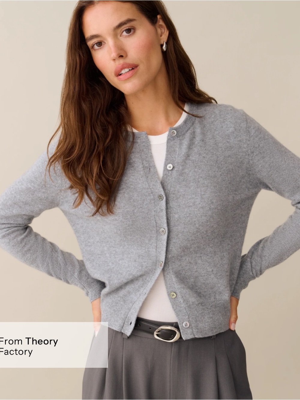 NWT Few Moda Finley 100% Cashmere Cardigan in Smoke. Size XL (B)
